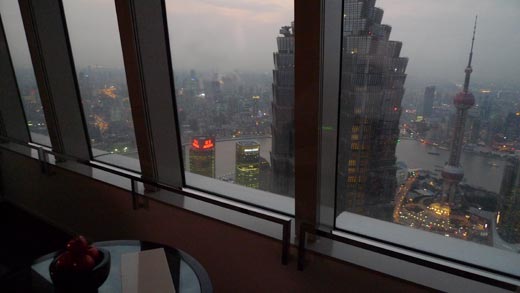 パークハイアット上海の部屋からの眺め